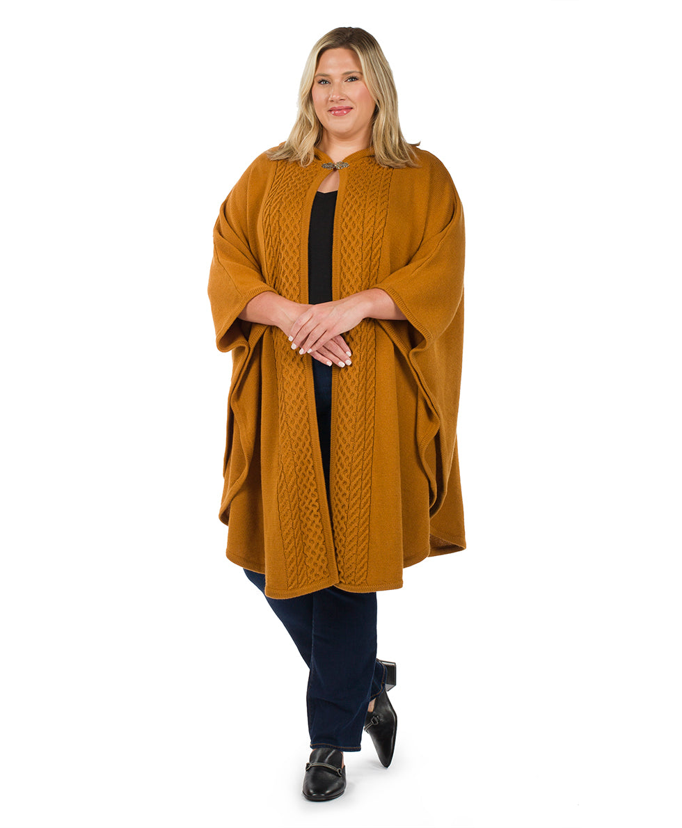 Patricia Nash Hooded Cape with Clasp - Cable