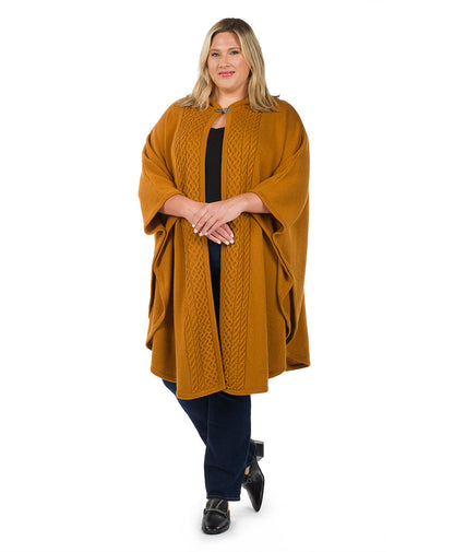 Patricia Nash Hooded Cape with Clasp - Cable