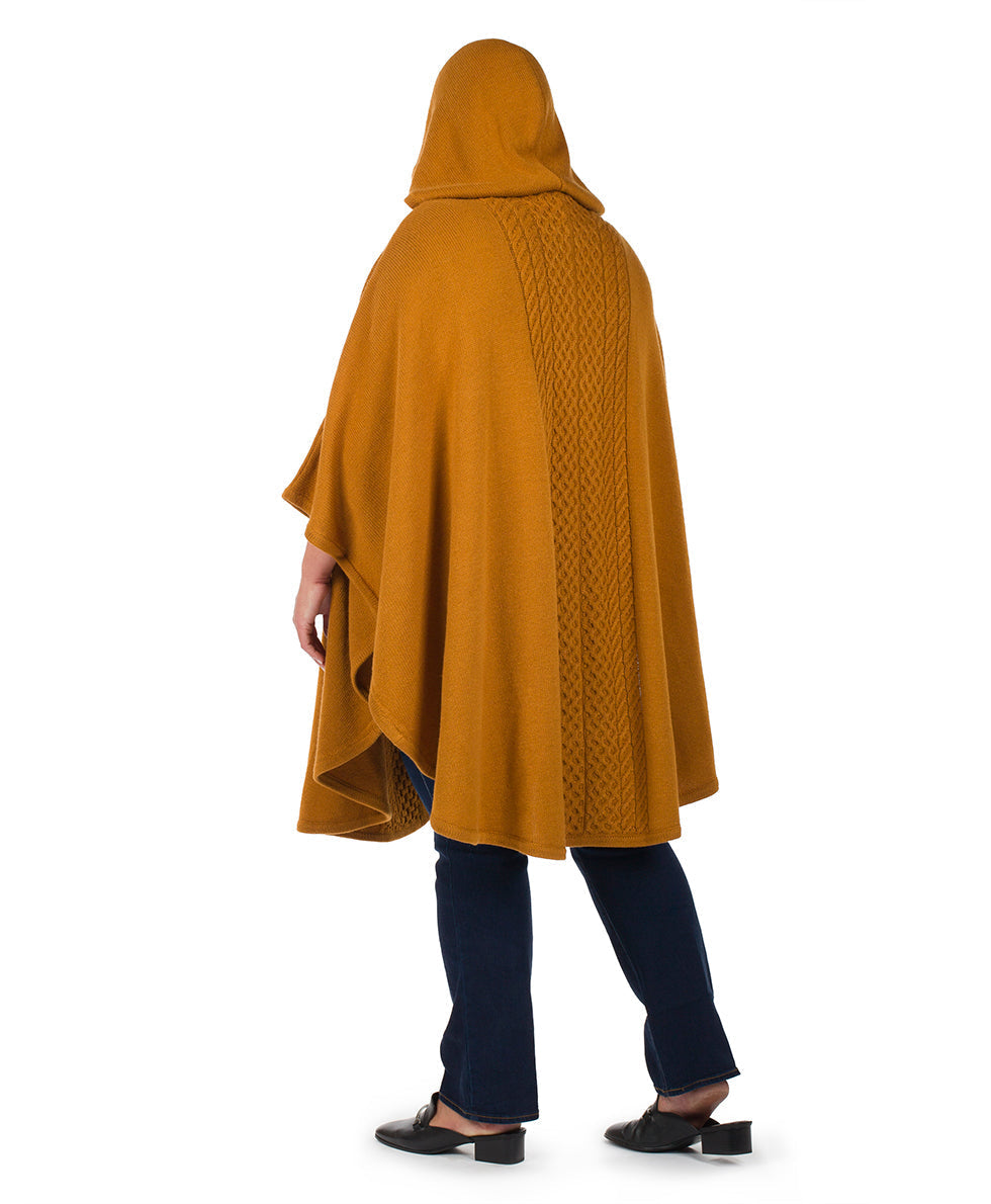 Patricia Nash Hooded Cape with Clasp - Cable