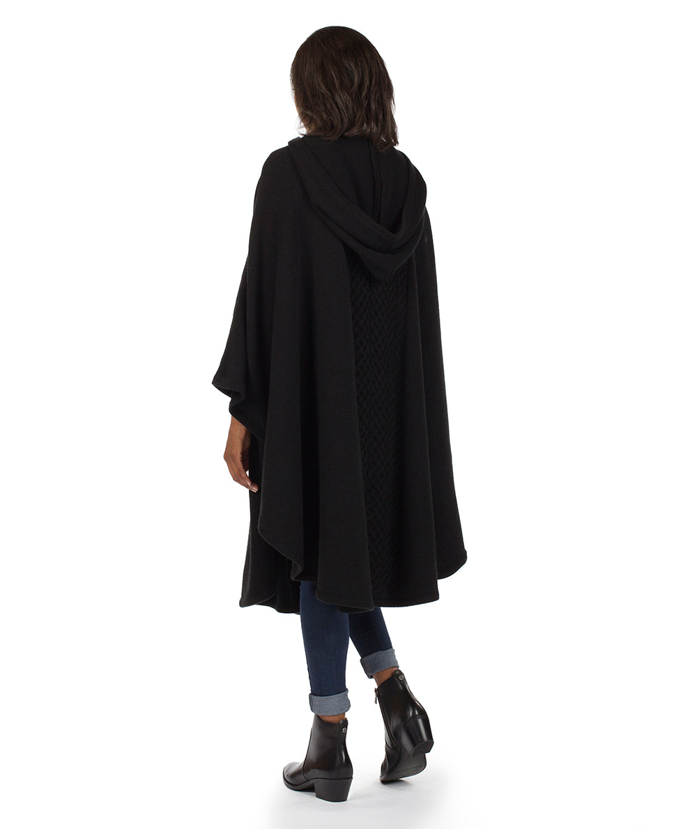 Patricia Nash Hooded Cape with Clasp - Cable
