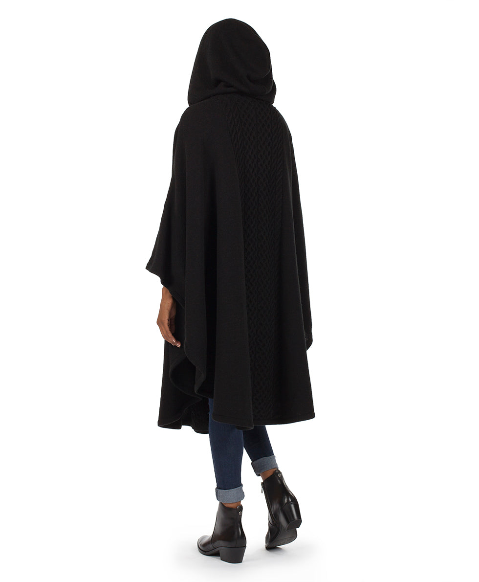 Patricia Nash Hooded Cape with Clasp - Cable