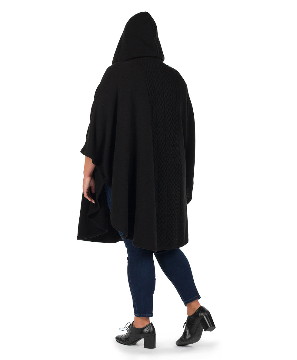 Patricia Nash Hooded Cape with Clasp - Cable