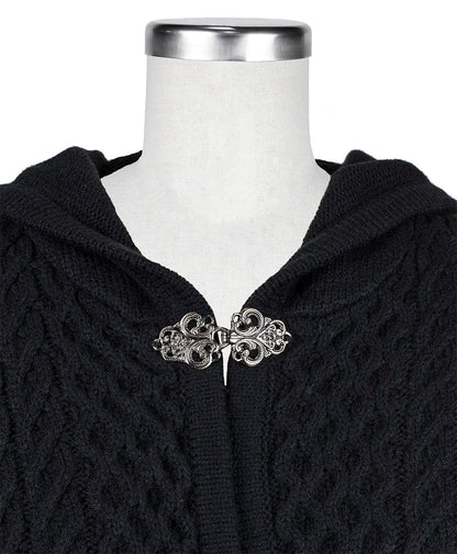 Patricia Nash Hooded Cape with Clasp - Cable
