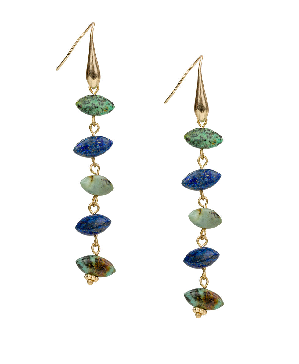 Patricia Nash 5 Stone Drop Earrings - Nautical Collection
