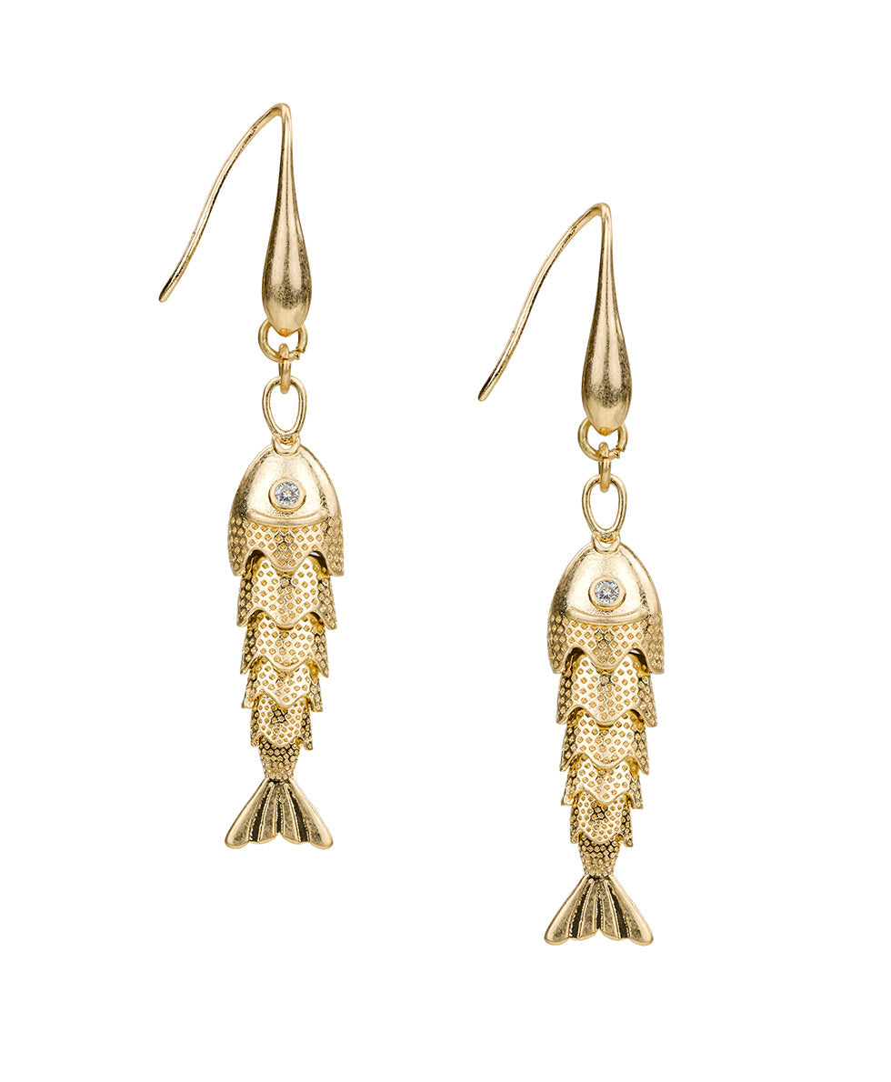 Patricia Nash Double Fish Drop Earrings - Nautical Collection