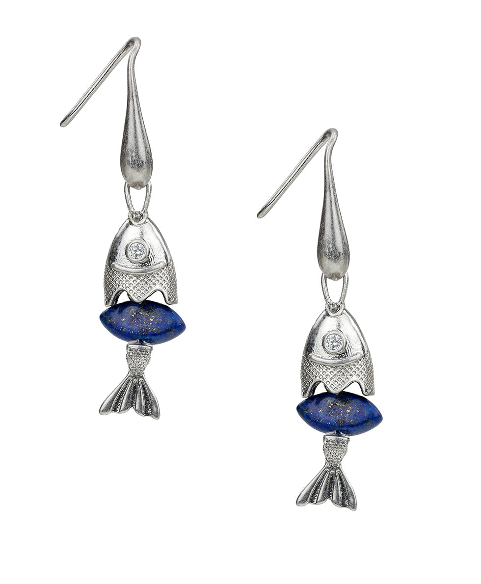 Patricia Nash Marquise Fish Drop Earrings - Nautical Collection