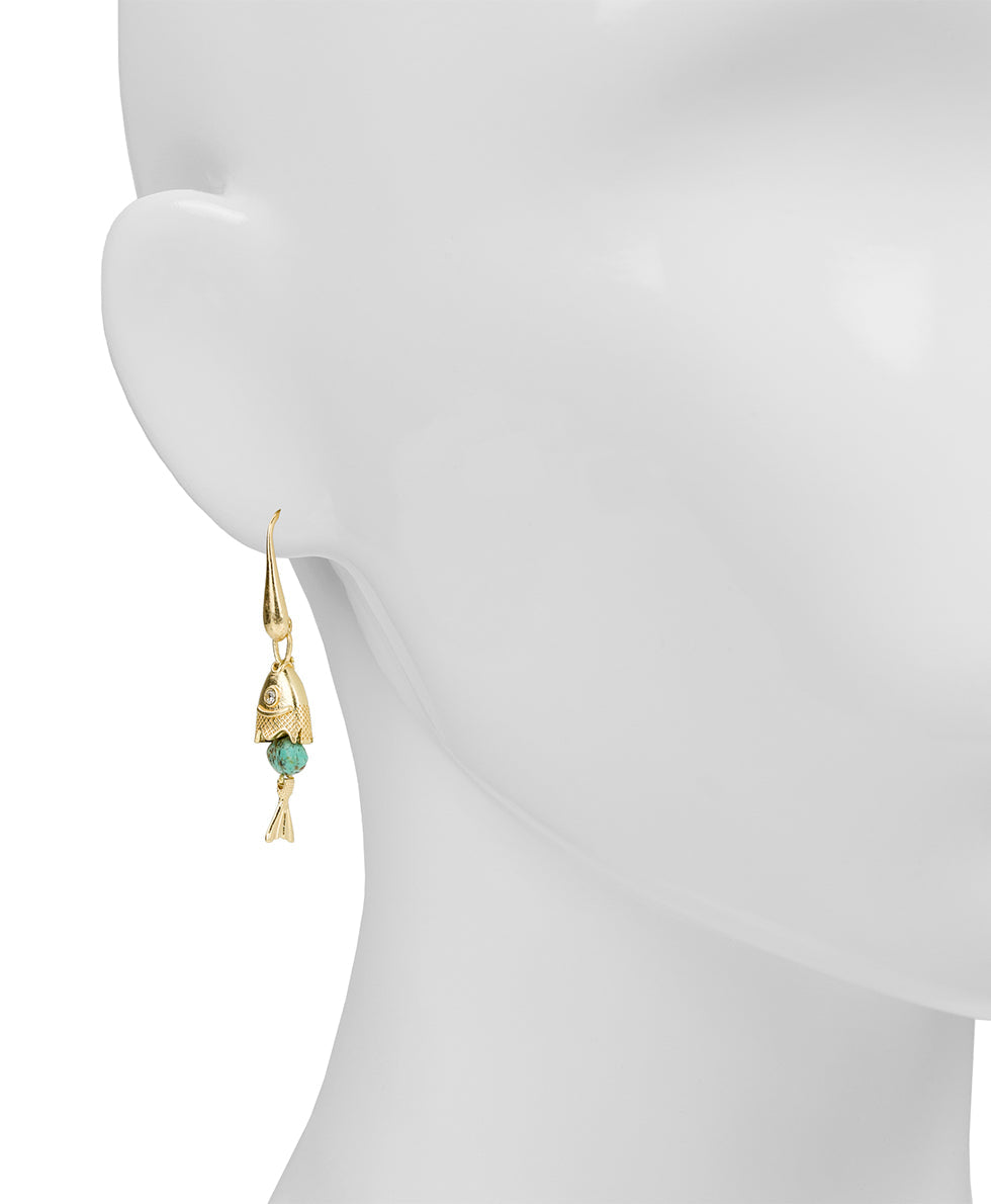 Patricia Nash Marquise Fish Drop Earrings - Nautical Collection