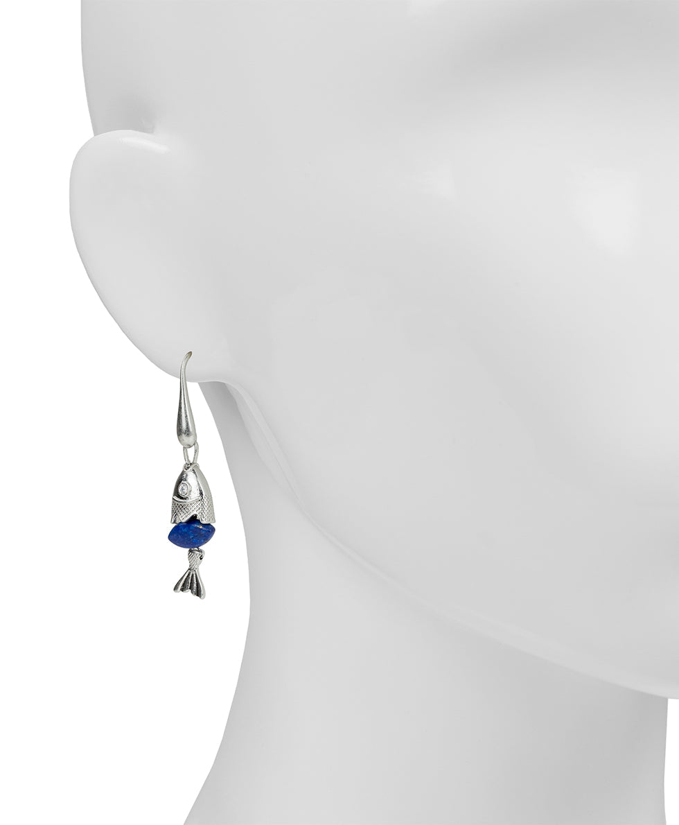 Patricia Nash Marquise Fish Drop Earrings - Nautical Collection