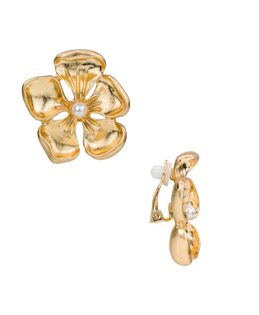 Patricia Nash Large Flower Clip Earrings - French Garden Collection