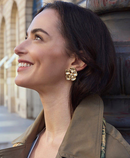 Patricia Nash Large Flower Clip Earrings - French Garden Collection