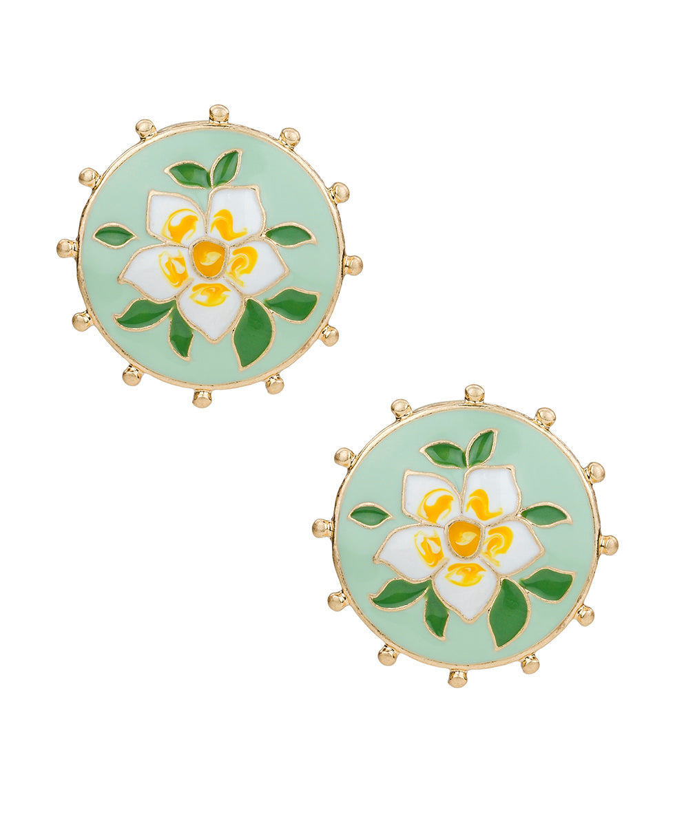 Patricia Nash Button Post Earrings - Cloisonne Collection
