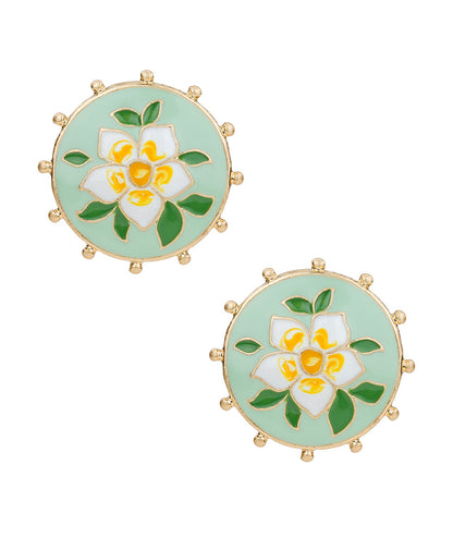 Patricia Nash Button Post Earrings - Cloisonne Collection