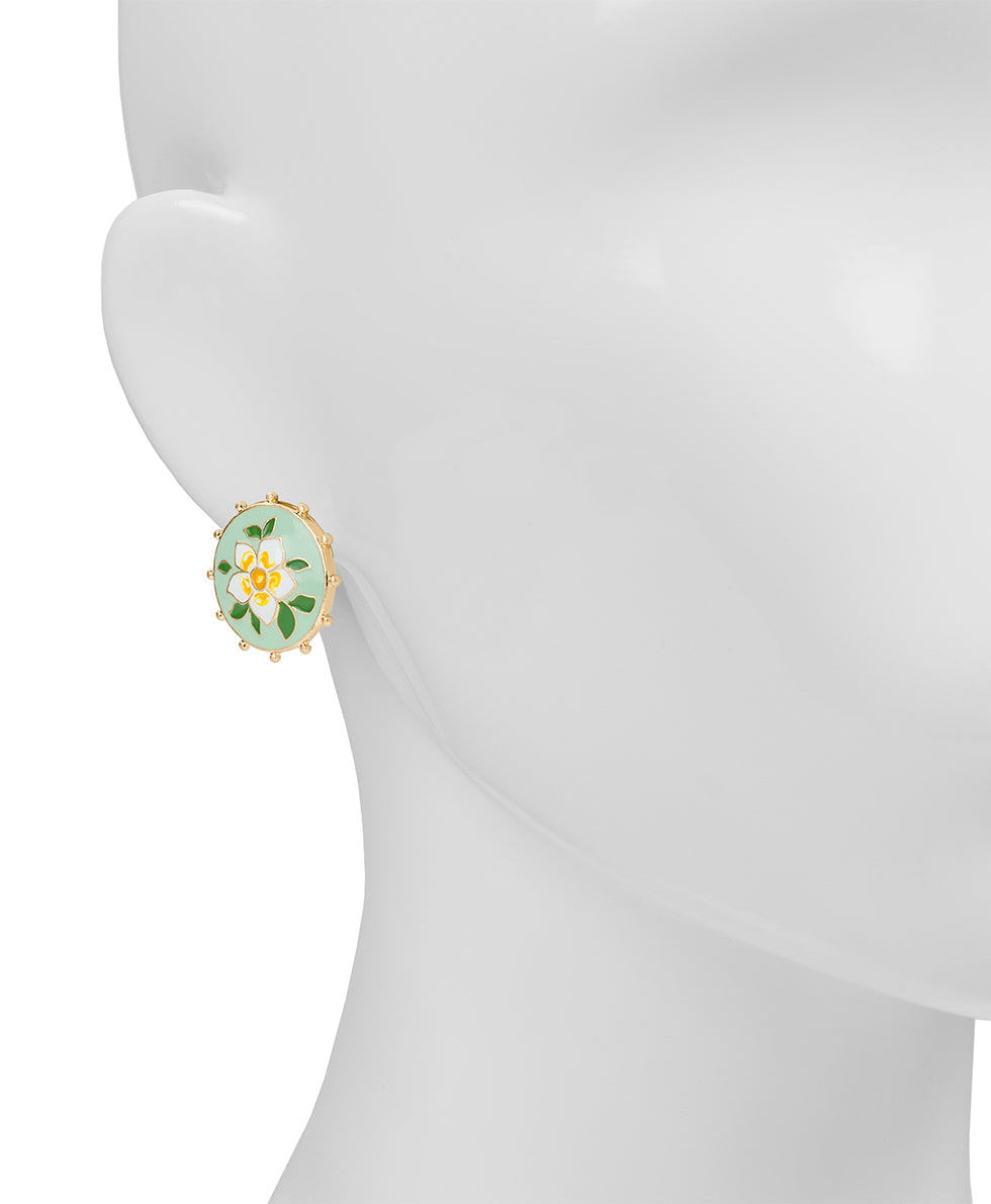 Patricia Nash Button Post Earrings - Cloisonne Collection