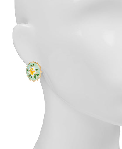 Patricia Nash Button Post Earrings - Cloisonne Collection