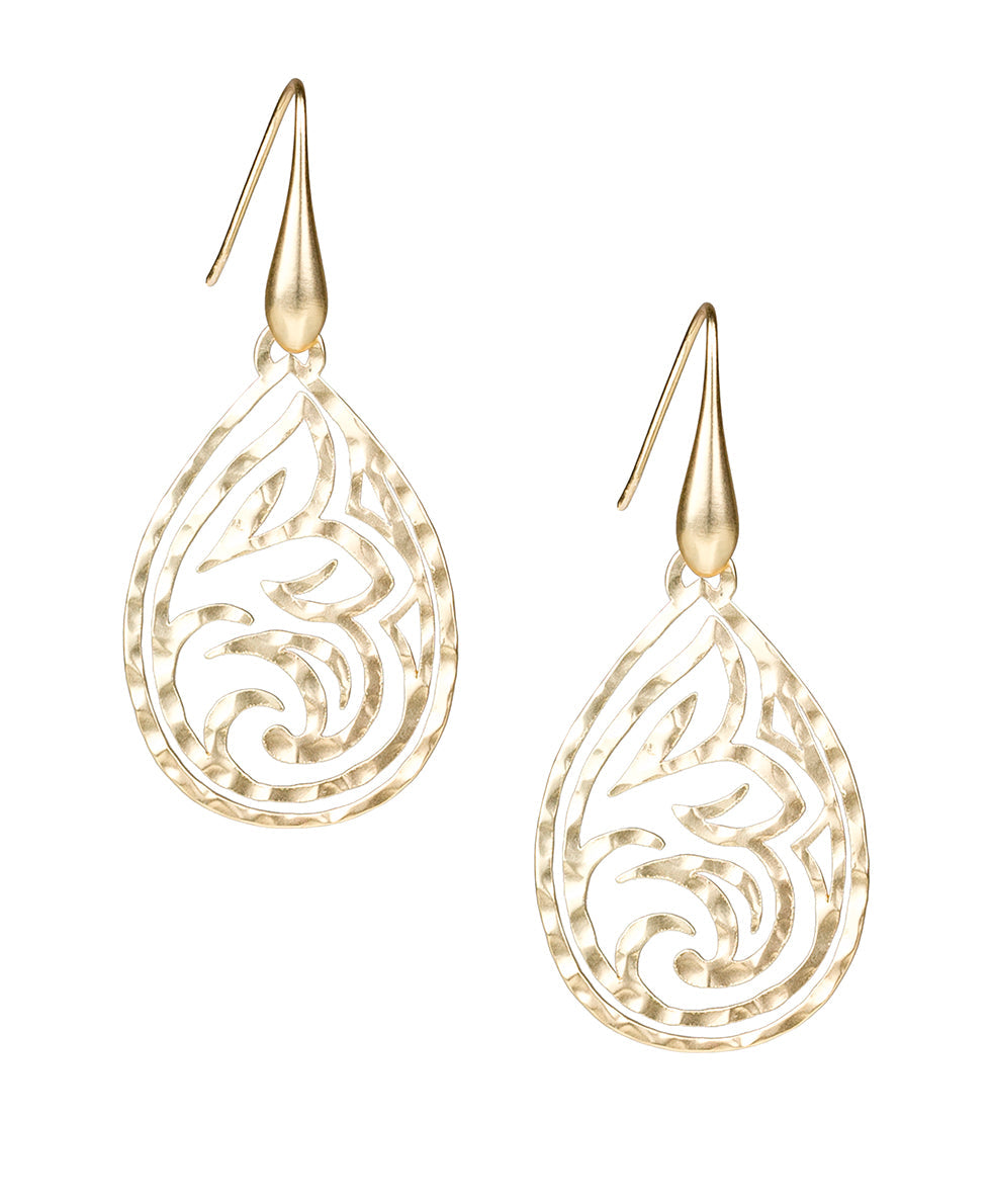 Patricia Nash Lotus Tear Drop Earrings - Lotus Flower