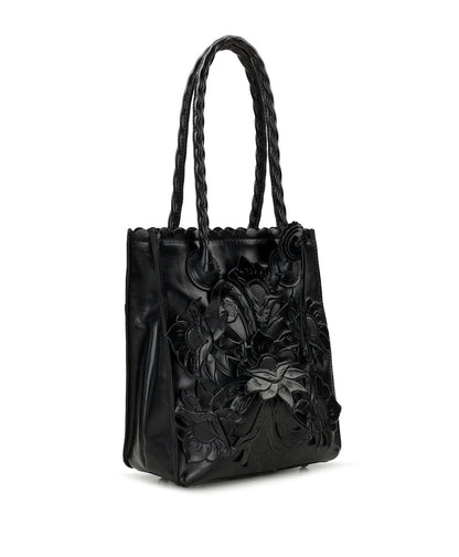 Patricia Nash Charline Tote | Cavo Tooled Applique | Distressed Black