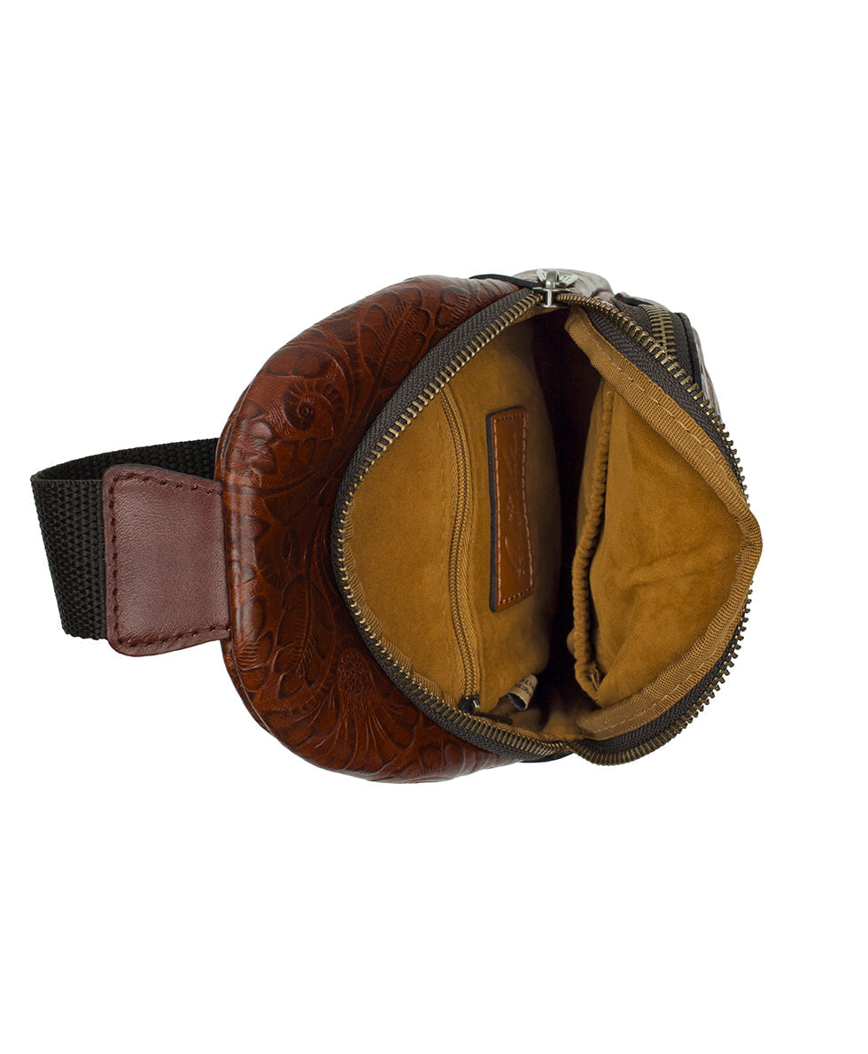 Patricia Nash Louetta Sling | Brazilian Supple Tooled | Cognac