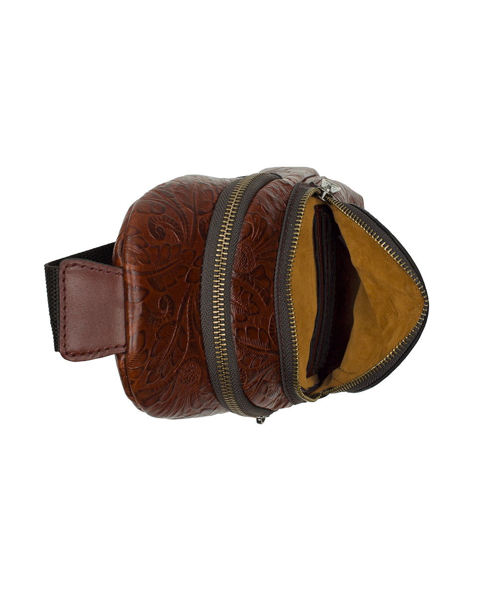 Patricia Nash Louetta Sling | Brazilian Supple Tooled | Cognac