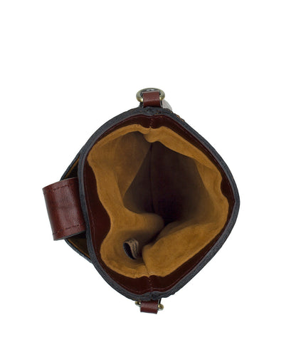 Patricia Nash Leontine Crossbody | Brazilian Supple Tooled | Cognac