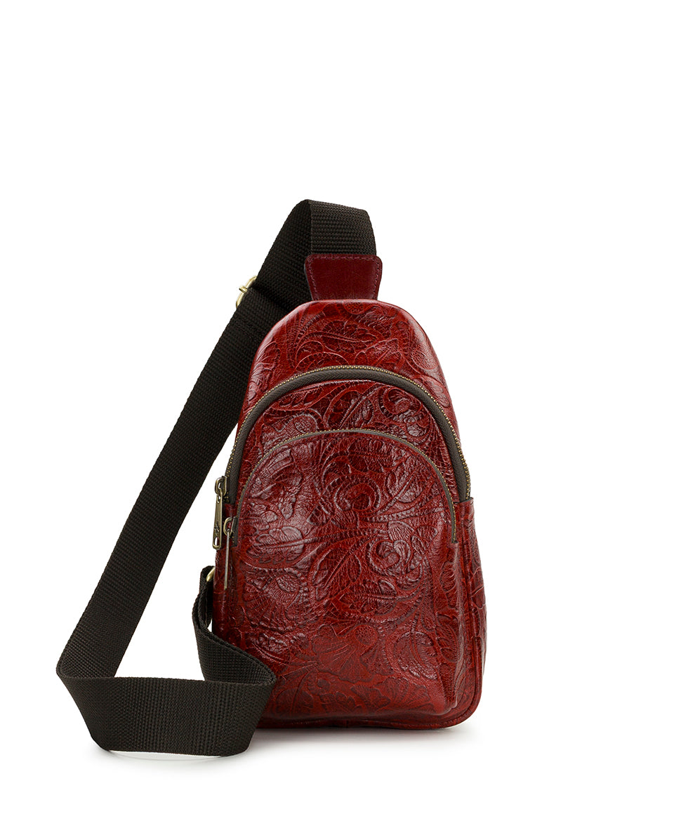Patricia Nash Louetta Sling | Brazilian Supple Tooled | Red