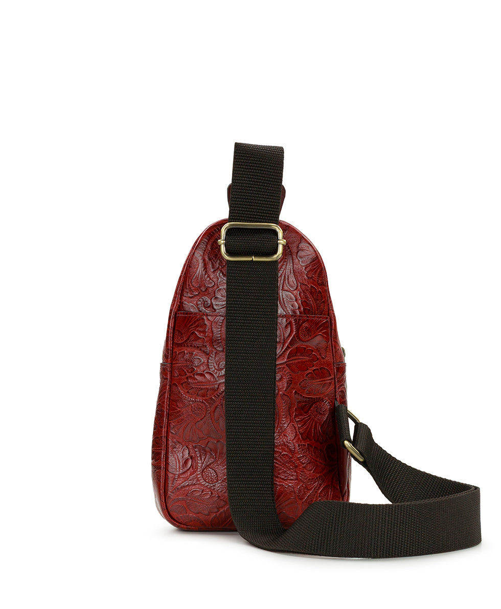 Patricia Nash Louetta Sling | Brazilian Supple Tooled | Red