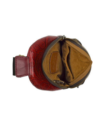 Patricia Nash Louetta Sling | Brazilian Supple Tooled | Red