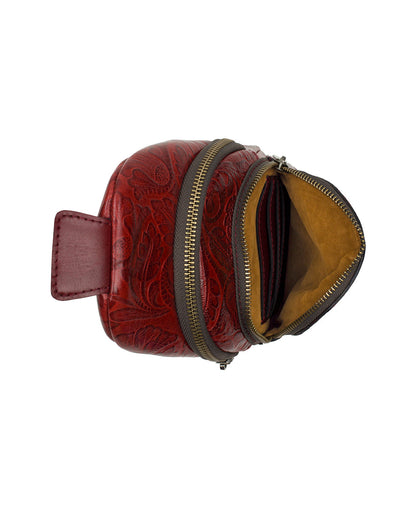 Patricia Nash Louetta Sling | Brazilian Supple Tooled | Red