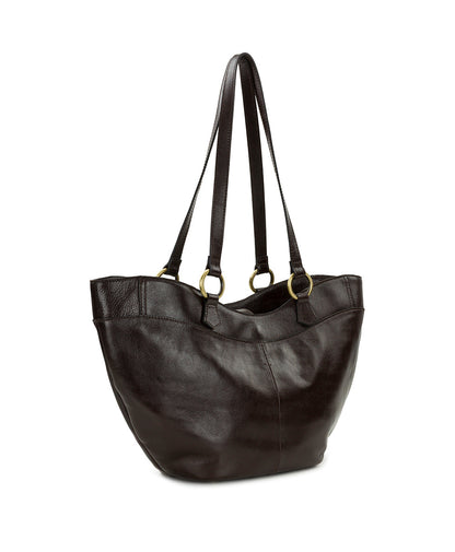 Patricia Nash Meudon Tote | Rugged Natural Grain | Chocolate
