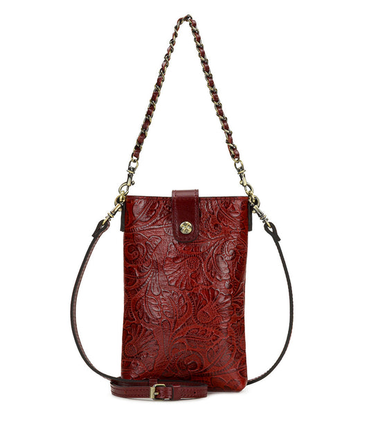 Patricia Nash Leontine Crossbody | Brazilian Supple Tooled | Red
