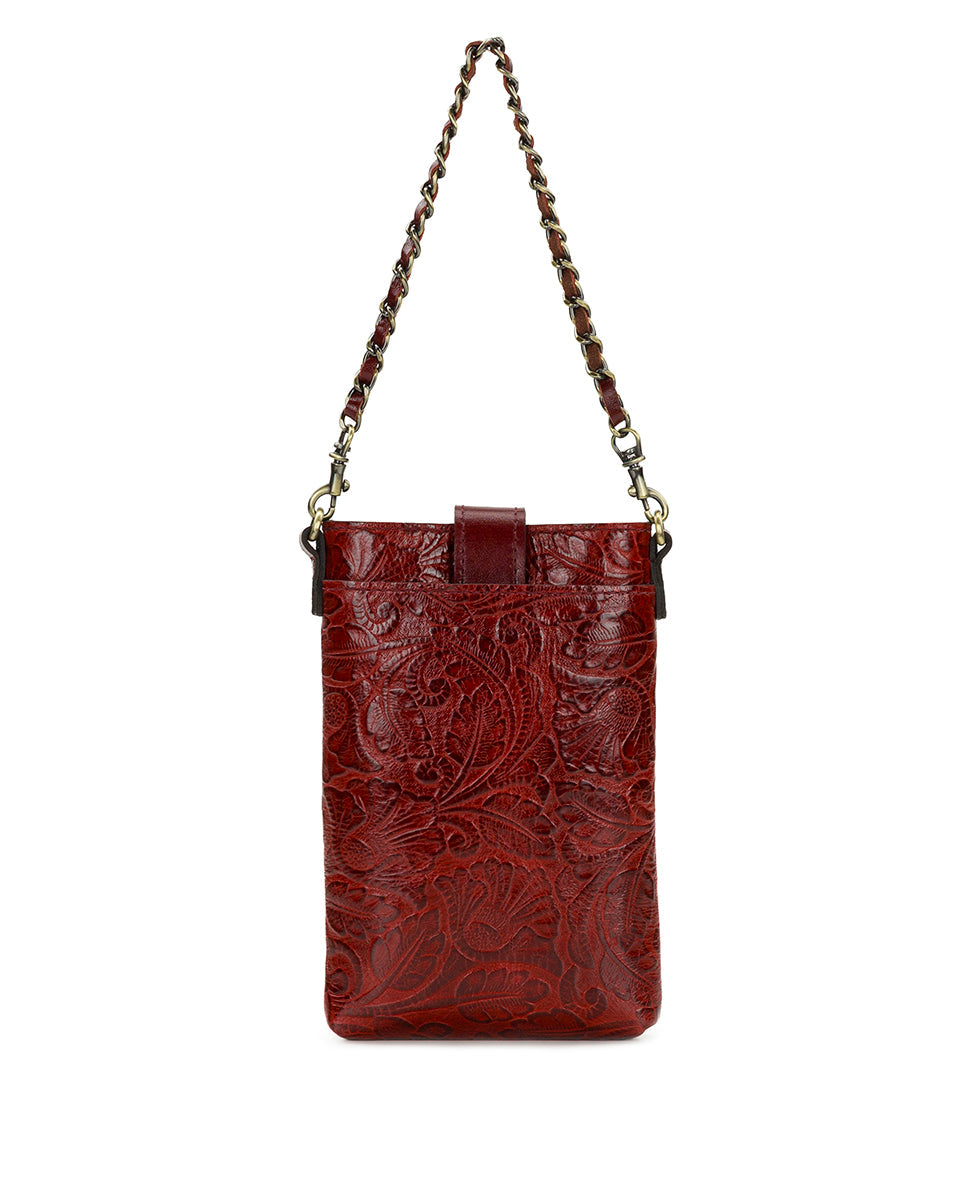 Patricia Nash Leontine Crossbody | Brazilian Supple Tooled | Red