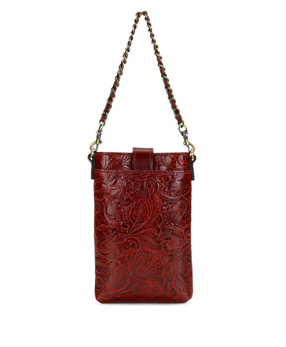 Patricia Nash Leontine Crossbody | Brazilian Supple Tooled | Red