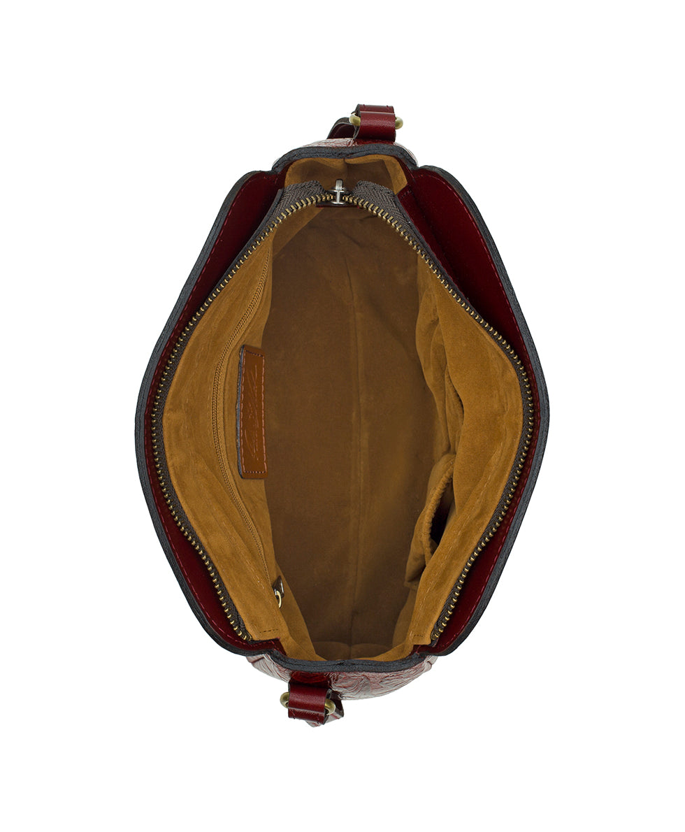 Patricia Nash Ithaca Crossbody | Brazilian Supple Tooled | Red