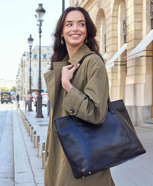 Patricia Nash Elise Tote | Brazilian Rugged Leather | Black