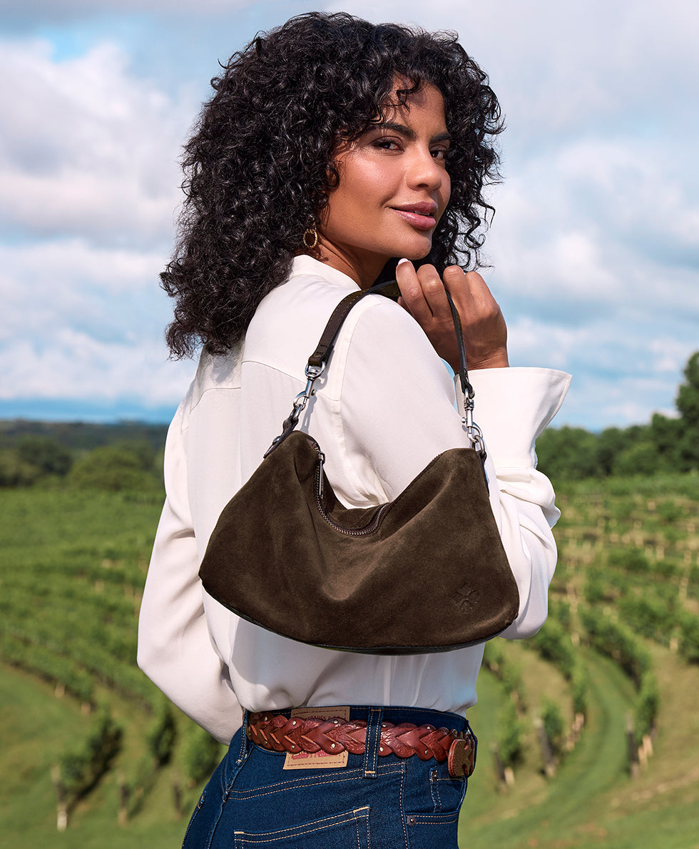 Patricia Nash Kolena Hobo Crossbody - Suede Leather