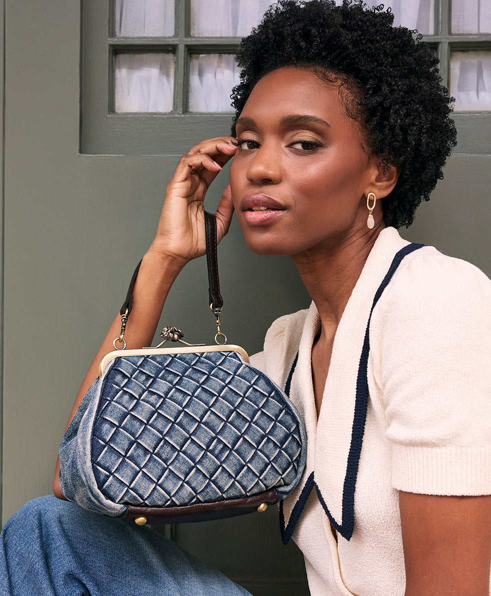 Patricia Nash Tabby Frame - Washed Woven Denim