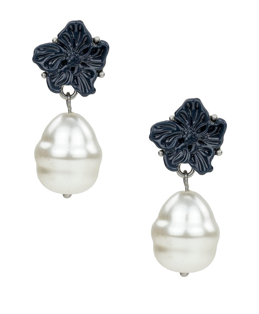 Patricia Nash Flower with Pearl Earrings - Floral Resin Collection