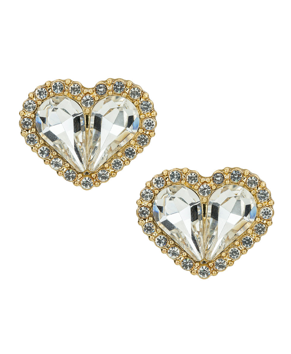 Patricia Nash Pave Heart Post Earrings - Lovely Sparkle Collection