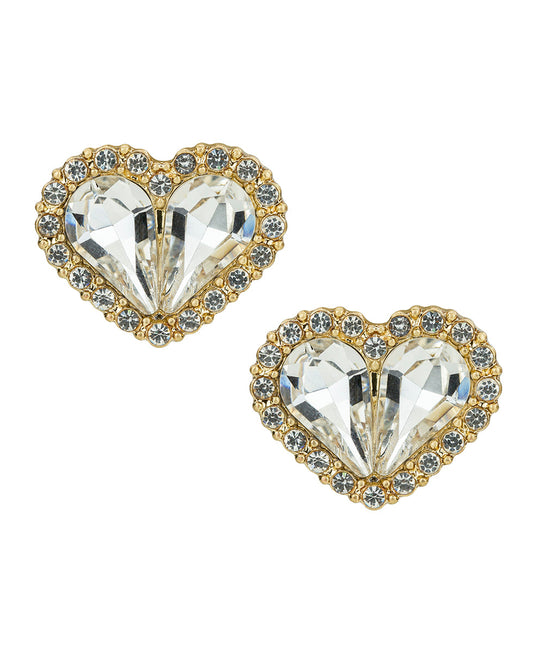 Patricia Nash Pave Heart Post Earrings - Lovely Sparkle Collection