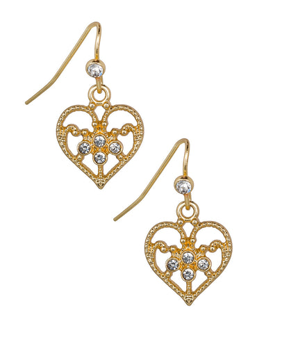 Patricia Nash Mini Heart Drop Earrings - Filigree