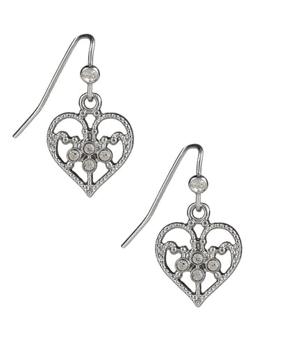 Patricia Nash Mini Heart Drop Earrings - Filigree