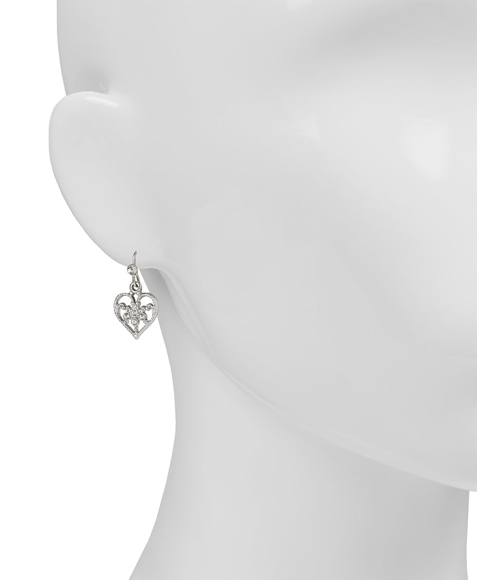Patricia Nash Mini Heart Drop Earrings - Filigree