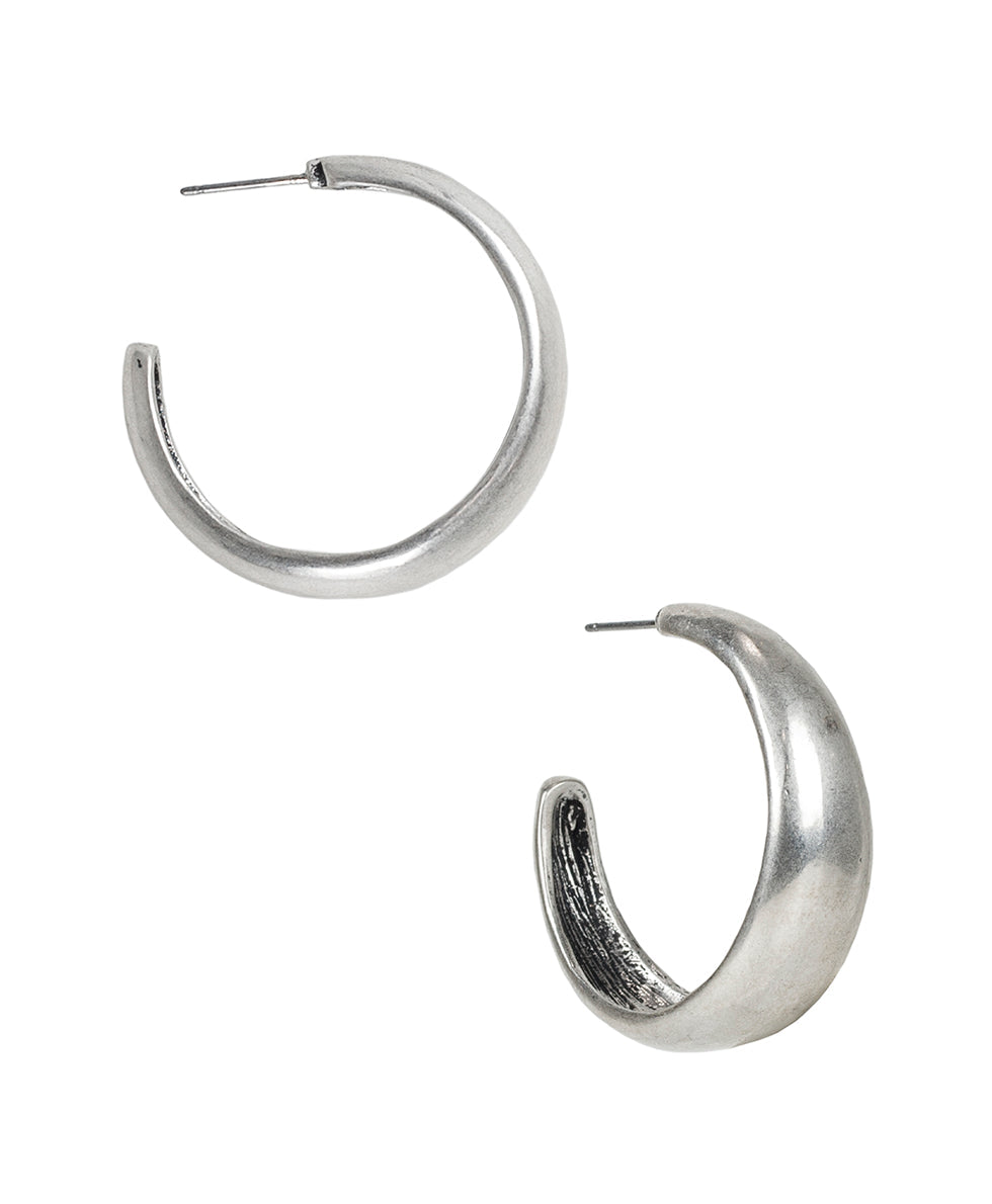 Patricia Nash Wide Hammered Hoop Earrings - Not So Basics