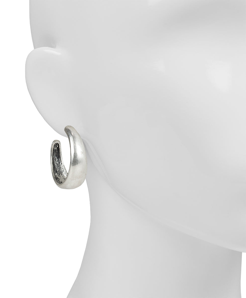 Patricia Nash Wide Hammered Hoop Earrings - Not So Basics