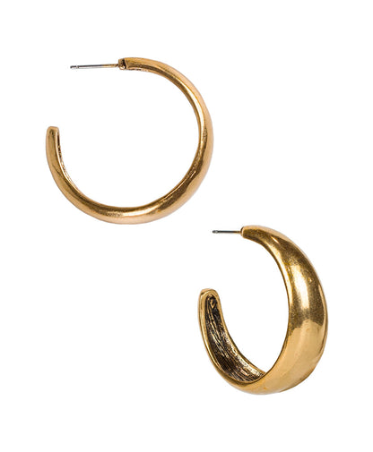 Patricia Nash Wide Hammered Hoop Earrings - Not So Basics