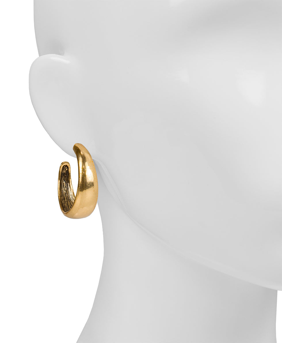 Patricia Nash Wide Hammered Hoop Earrings - Not So Basics