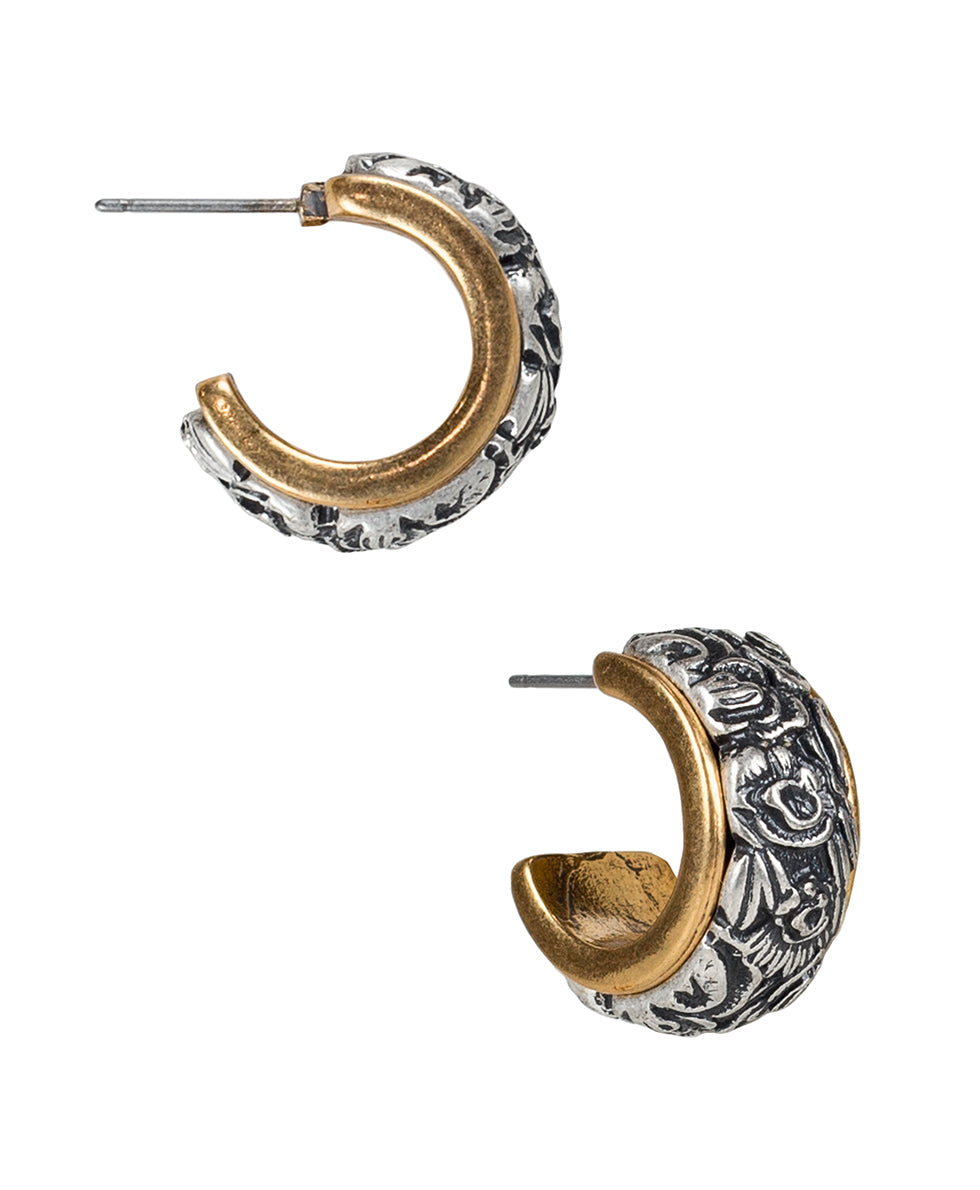 Patricia Nash Two Tone Tooled Hoop - Not So Basics