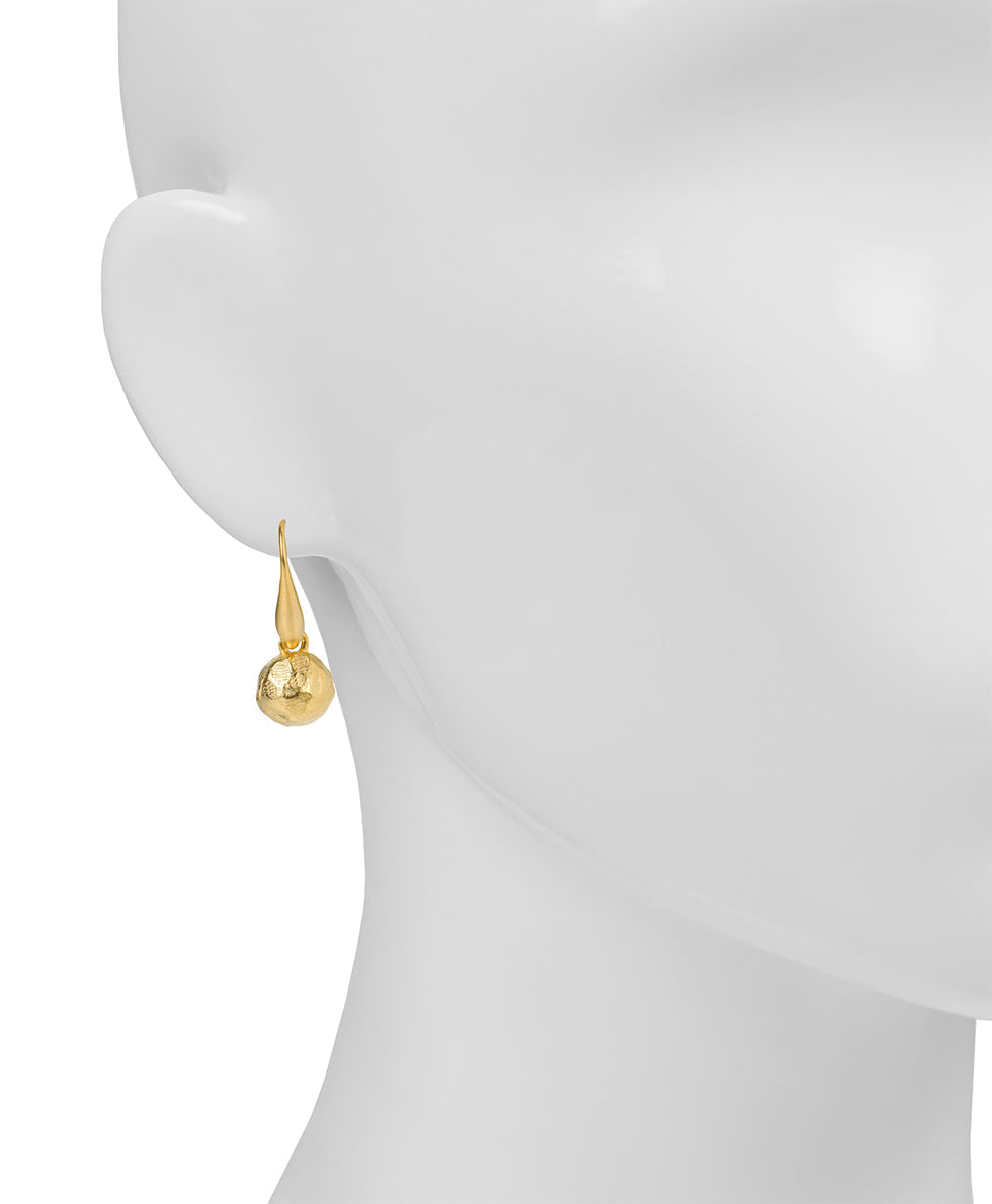 Patricia Nash Hammered Ball Drop Earrings - Not So Basics