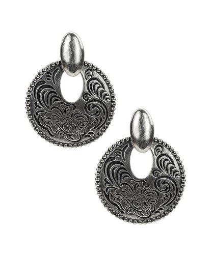 Patricia Nash Doorknocker Earrings - Etched Tooled