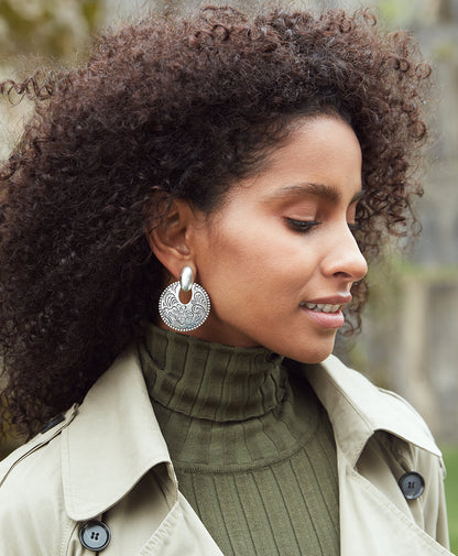 Patricia Nash Doorknocker Earrings - Etched Tooled