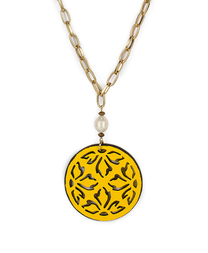 Patricia Nash Orianna Long Pendant Necklace - Leather Lace